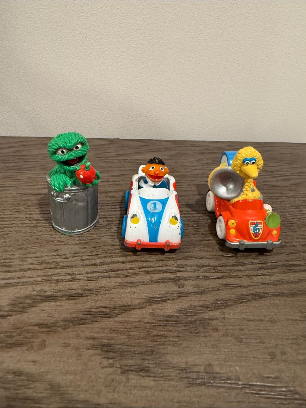 PlaySkool 1983 Big Bird and Ernie Diecast Vehicles, Hasbro Muppets and Oscar